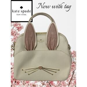 KATE SPADE NEW YORK Maise Rabbit Satchel White Bunny NWT